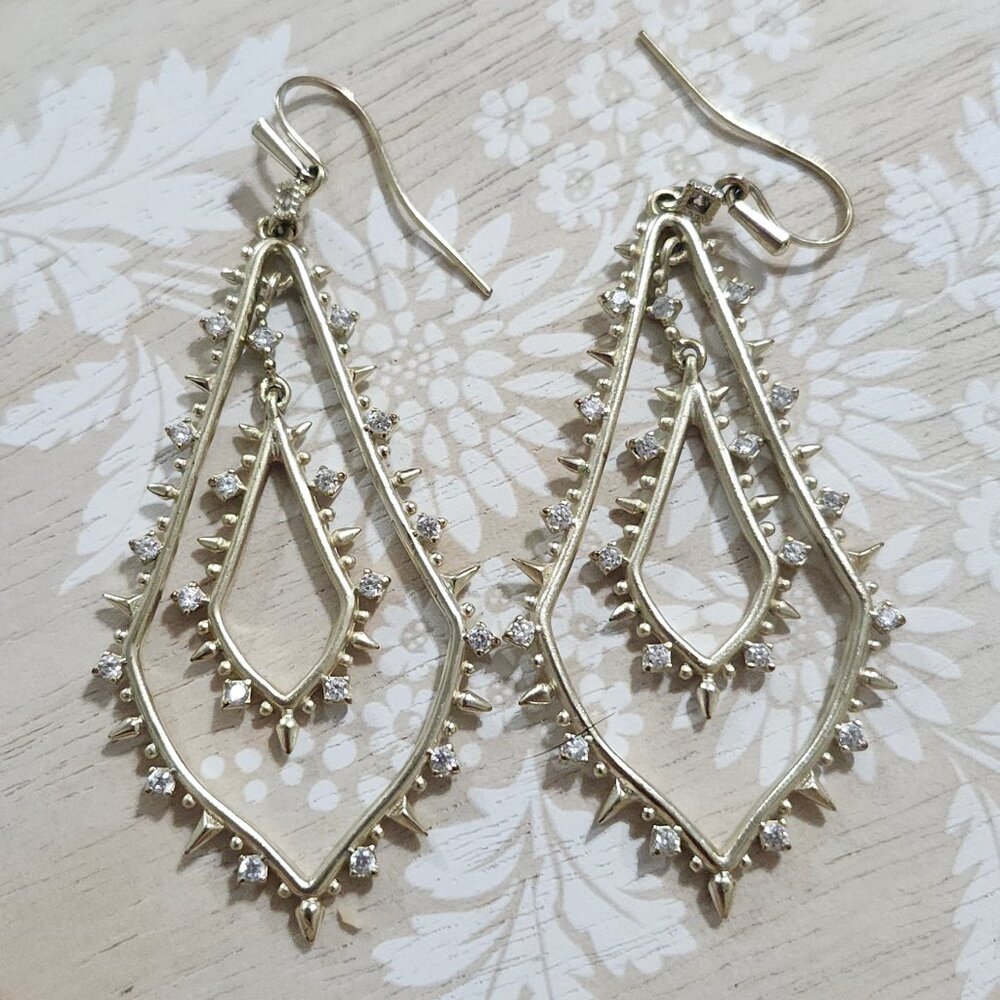 Kendra Scott Crystal Alice Gold Drop Earrings